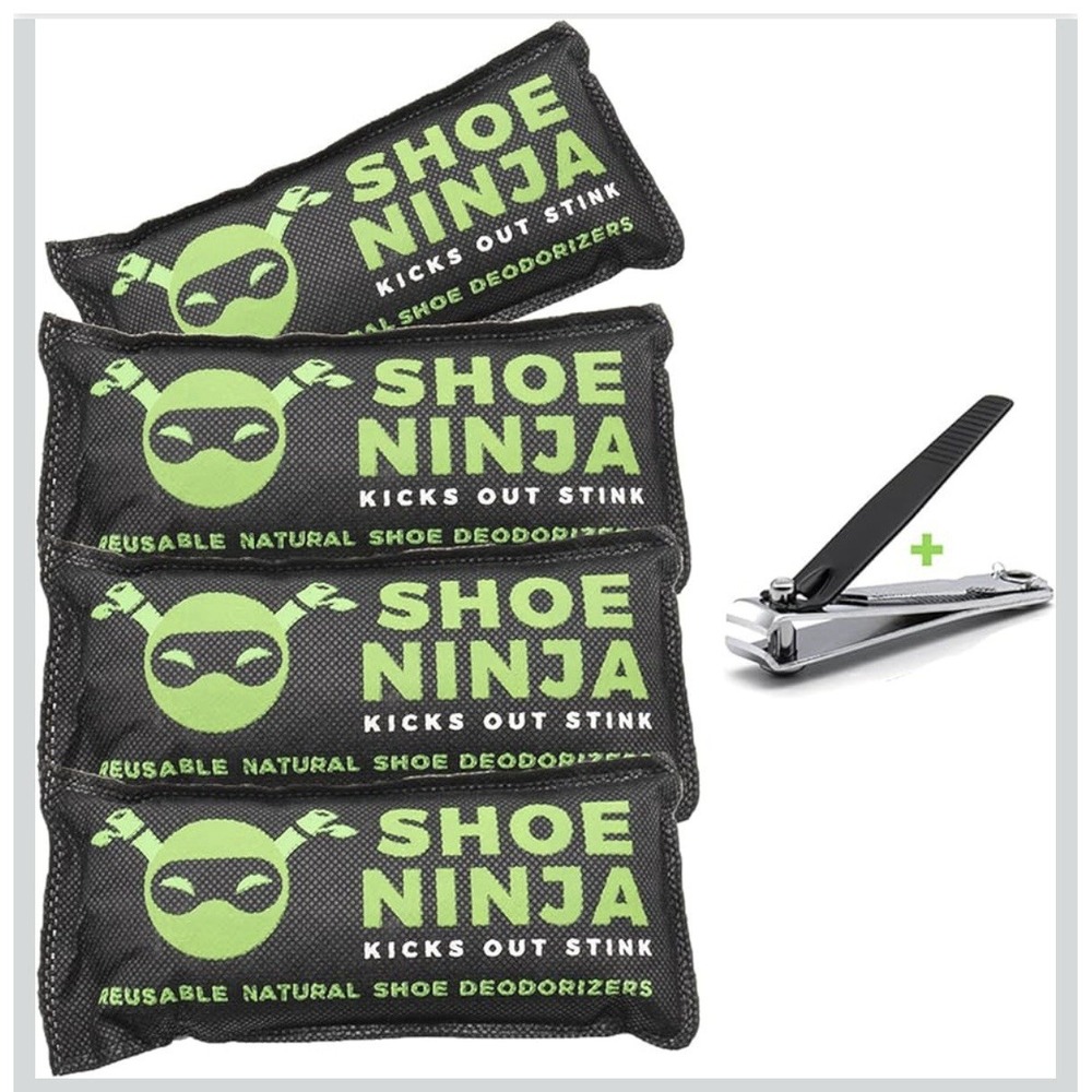 4 Charcoal Shoe Deodorizer Inserts - Shoe Odor Eliminator - Activated Charcoal‎